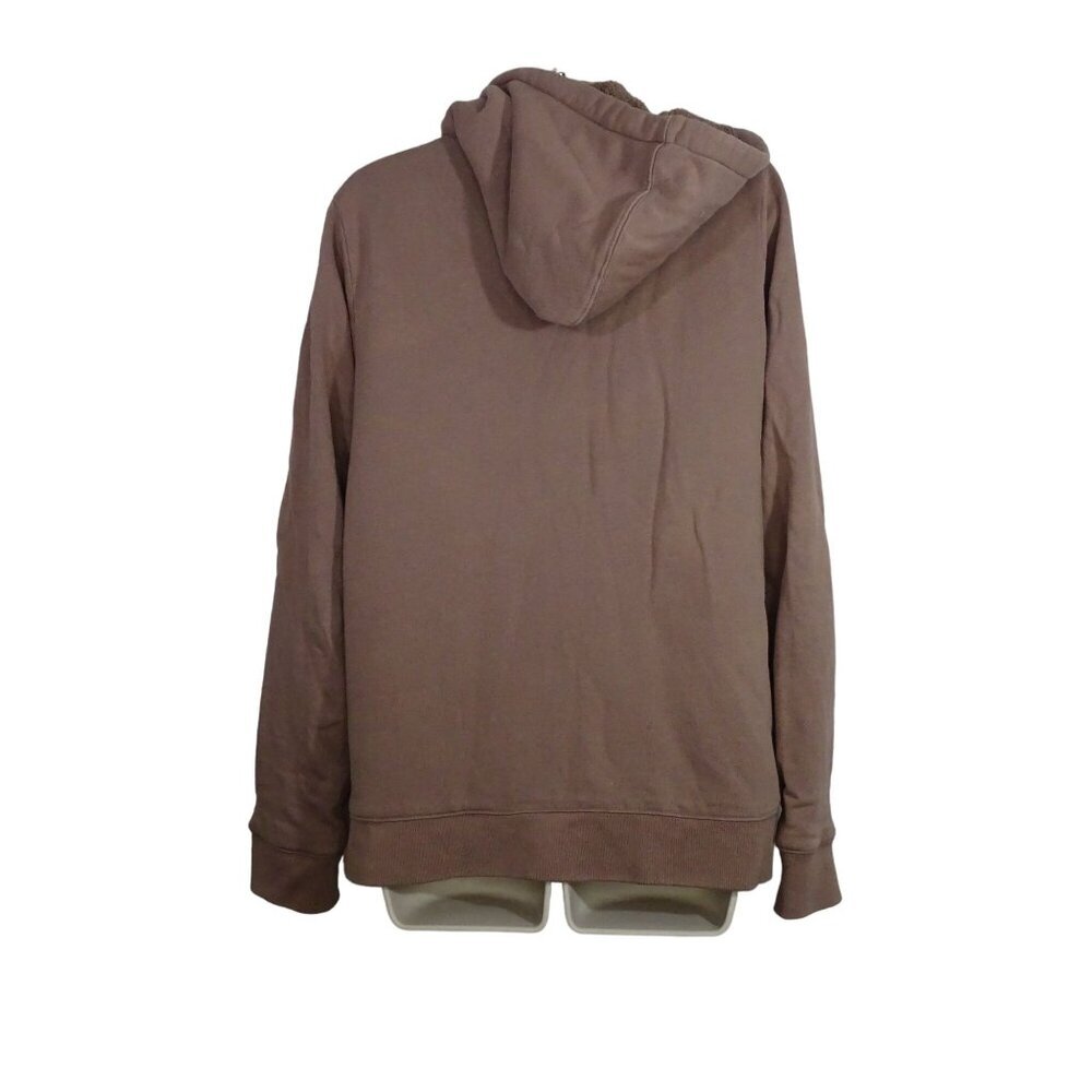 J Crew Brown Dusty Rose Full Zip Hoodie Fleece Lined Jacket Women Size L 29810 - Picture 3 of 9